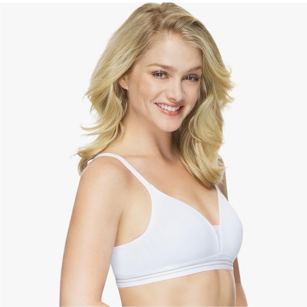 Hanes Target White Wireless Lace Bra